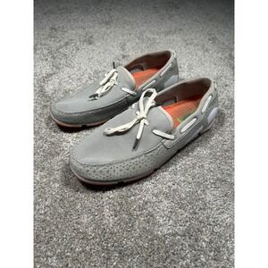 Swims Breeze Wave Boat Shoes Mens 9 Grey Orange Mesh Loafers 21270-454A